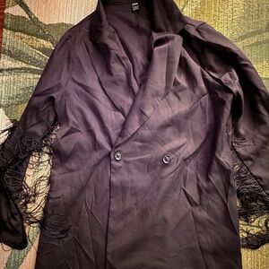 Black fringe western blazer